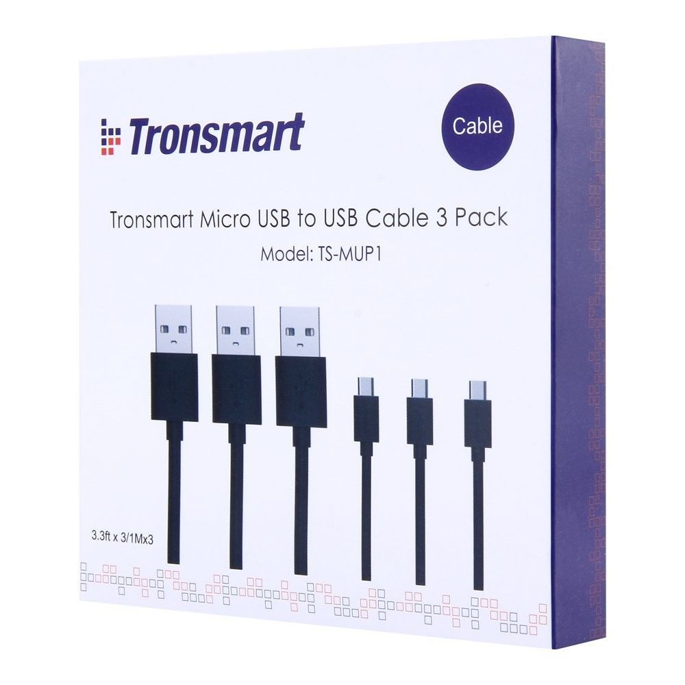 Balení 3 kusů Qualcomm quick charge 2.0 microUSB kabelů 2A Tronsmart – 1 m
