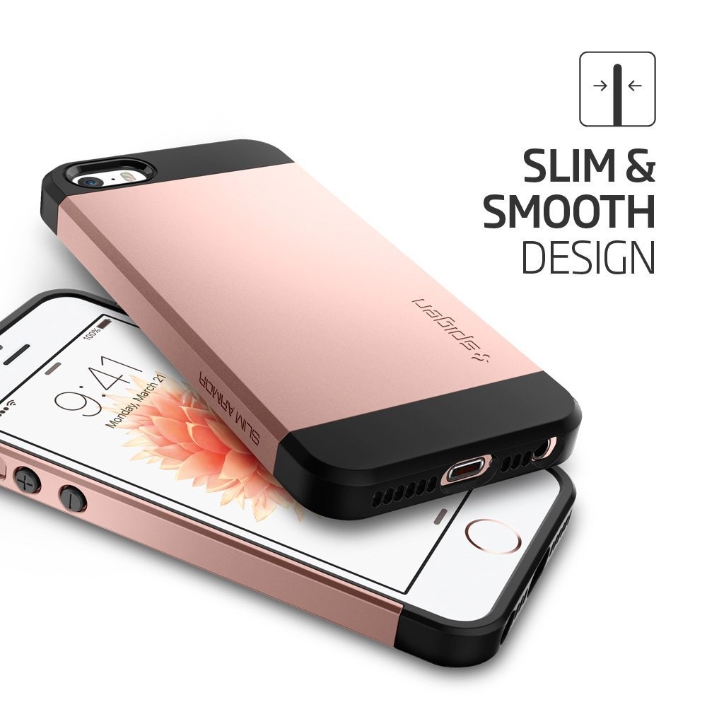 Kryt Spigen "Slim Armor" pro iPhone SE / 5 / 5S - rose gold