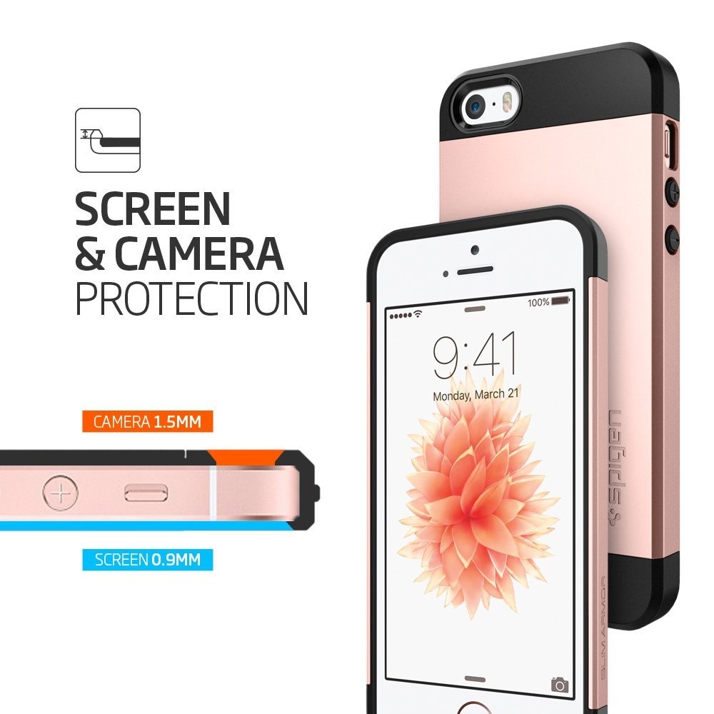 Kryt Spigen "Slim Armor" pro iPhone SE / 5 / 5S - rose gold