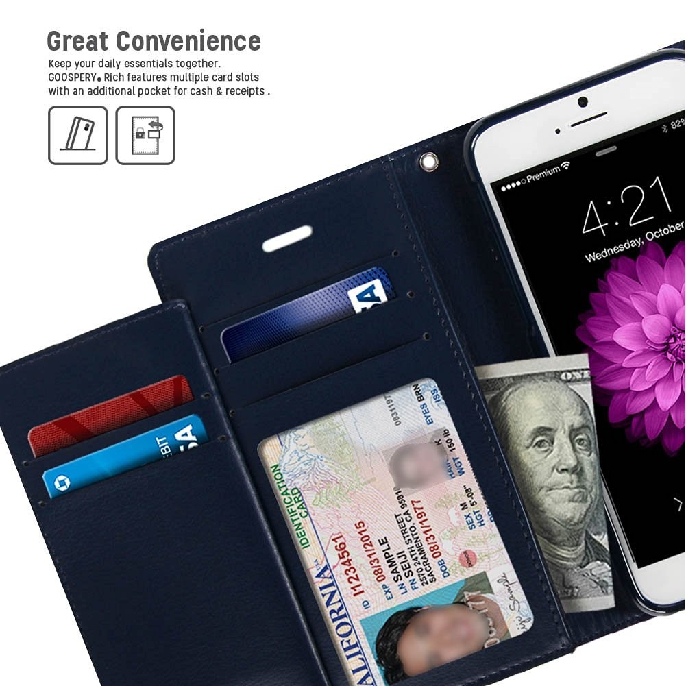 Elegantní pouzdro Goospery Rich Diary pro iPhone 8 Plus / iPhone 7 Plus - fialový