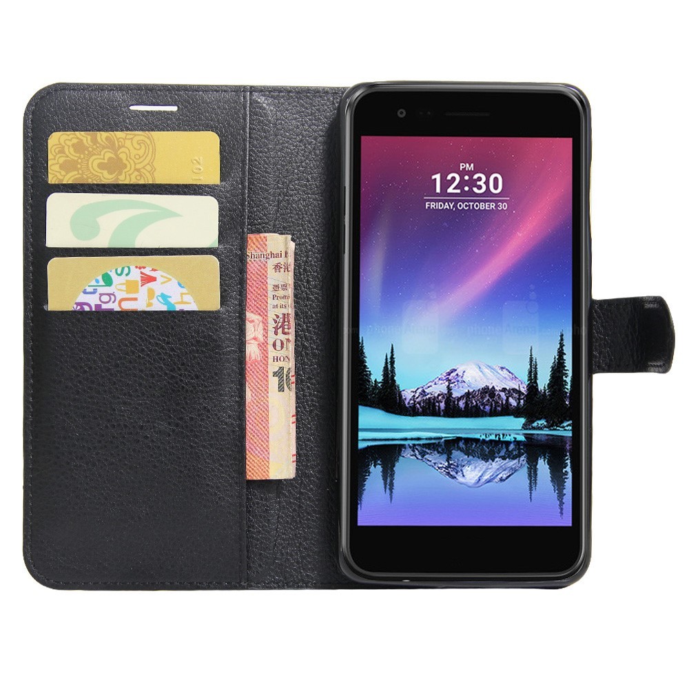Elegantní kryt „Litchi“ pro LG K10 2017 - černý