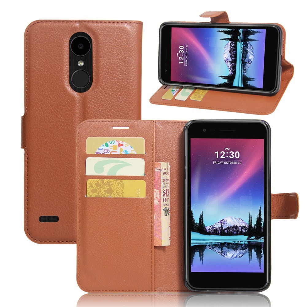 Elegantní kryt „Litchi“ pro LG K10 2017 - hnědý