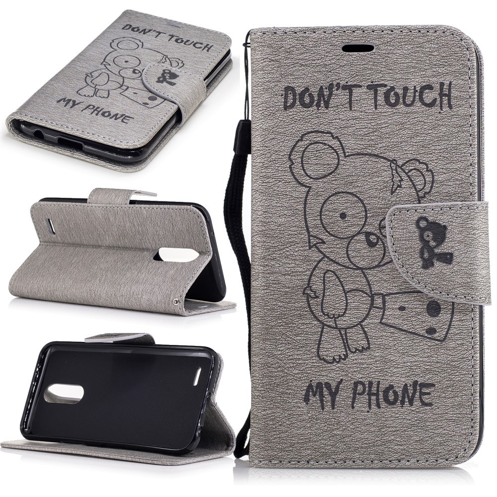 Módní kryt „Do Not Touch“ pro LG K10 2017 - šedý