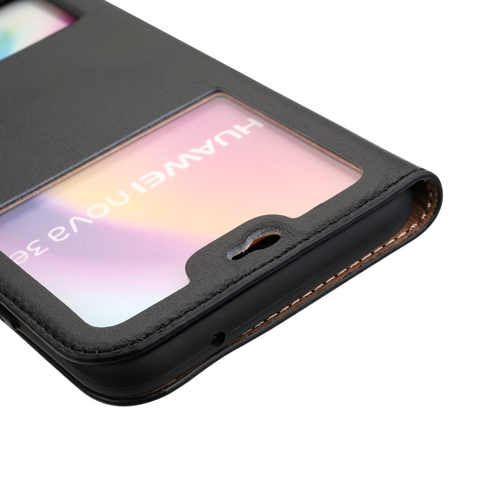Módní kryt z umělé kůže „Duality“ pro Huawei P20 lite - černý