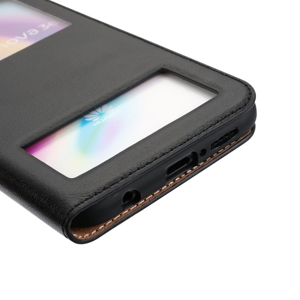 Módní kryt z umělé kůže „Duality“ pro Huawei P20 lite - černý