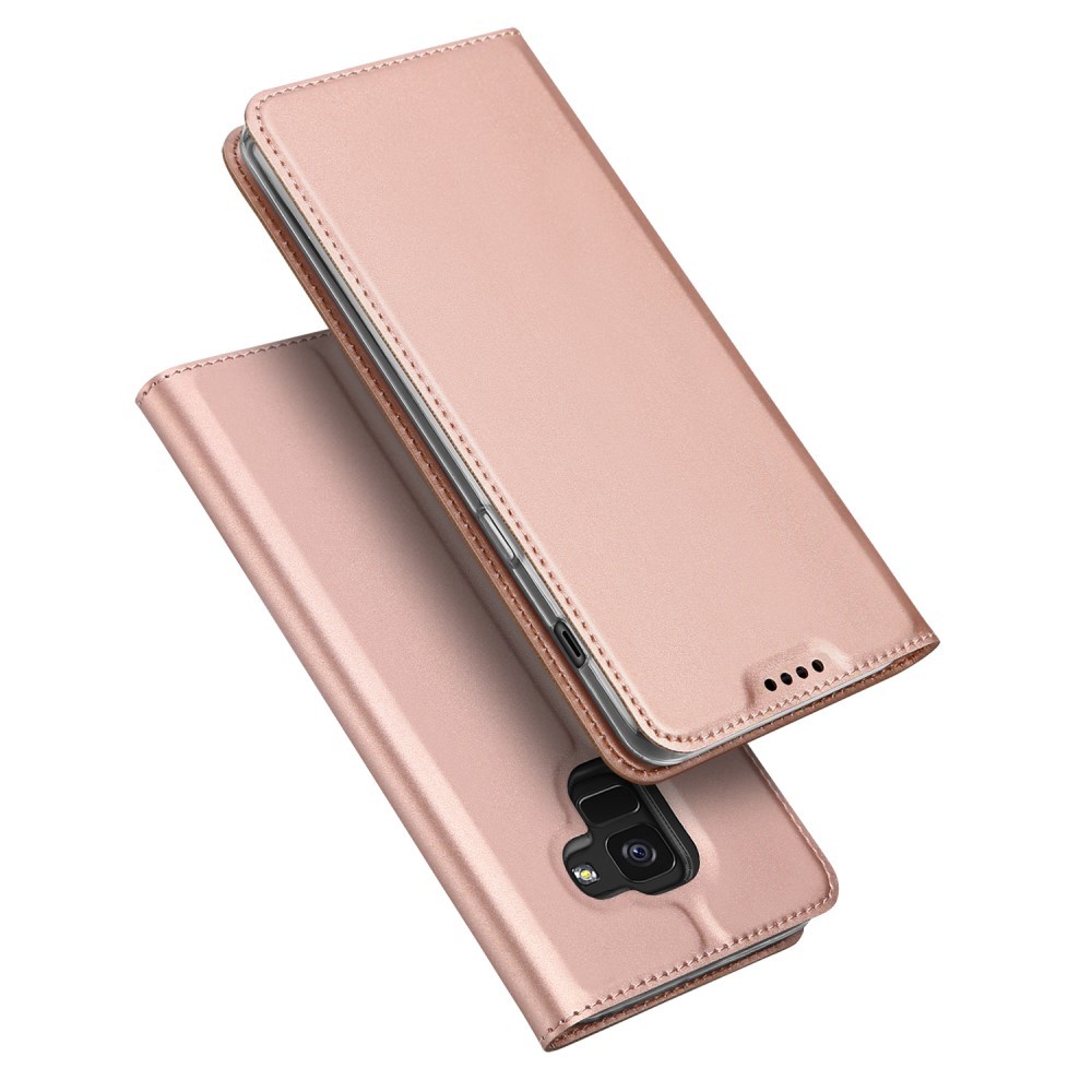 Módní pouzdro "Skin" pro Samsung Galaxy A6 2018 z umělé kůže - růžové