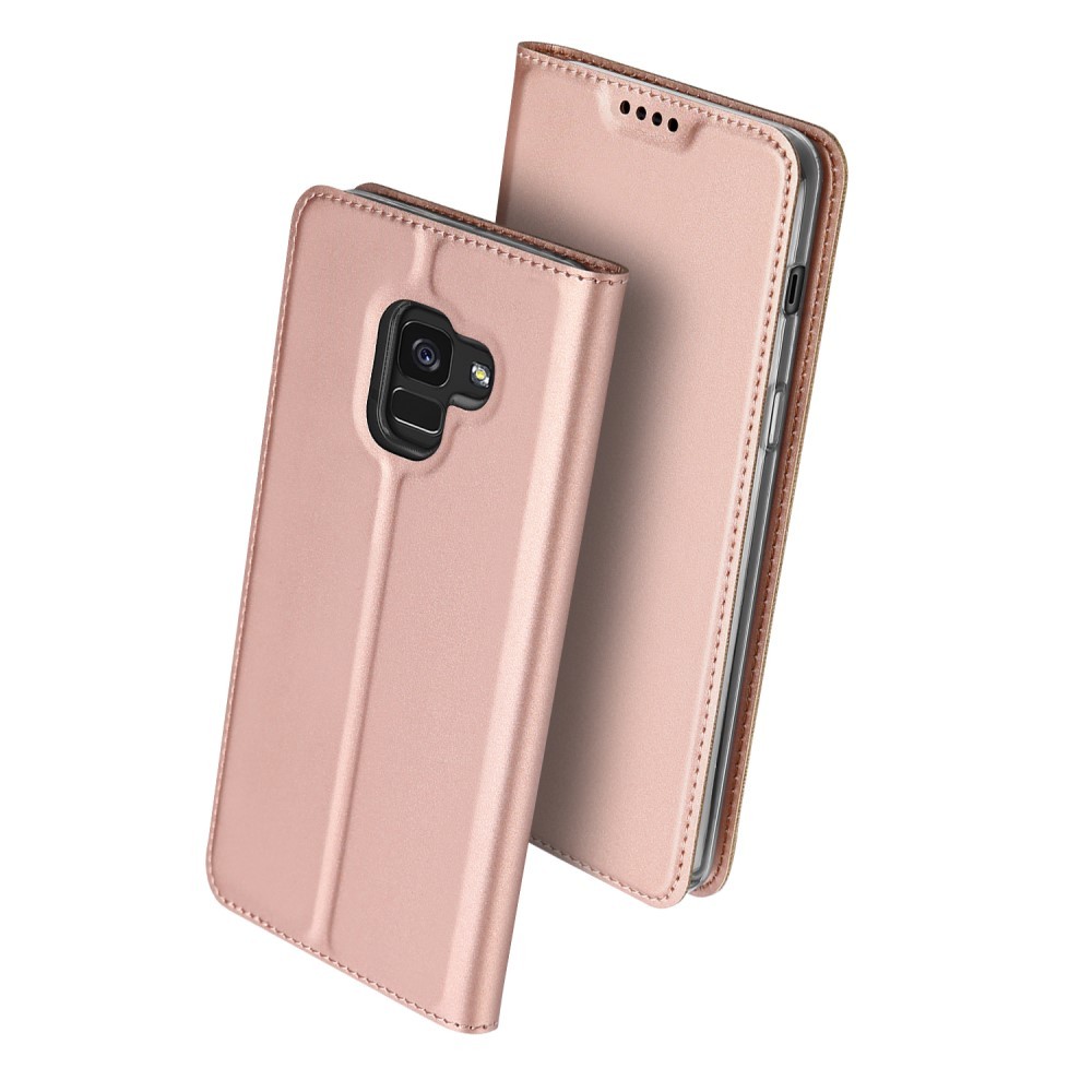Módní pouzdro "Skin" pro Samsung Galaxy A6 2018 z umělé kůže - růžové
