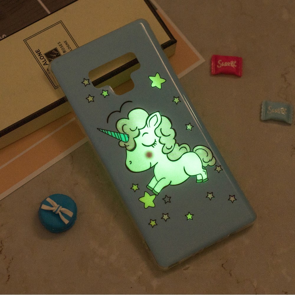 Kryt svítící ve tmě „Unicorn“ pro Samsung Galaxy Note 9