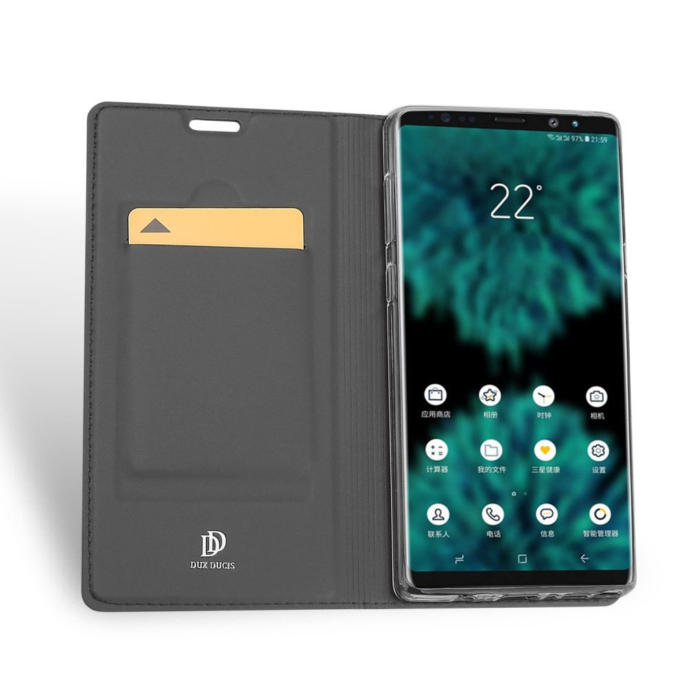 Módní pouzdro "Skin" pro Samsung Galaxy Note 9 z umělé kůže - šedý
