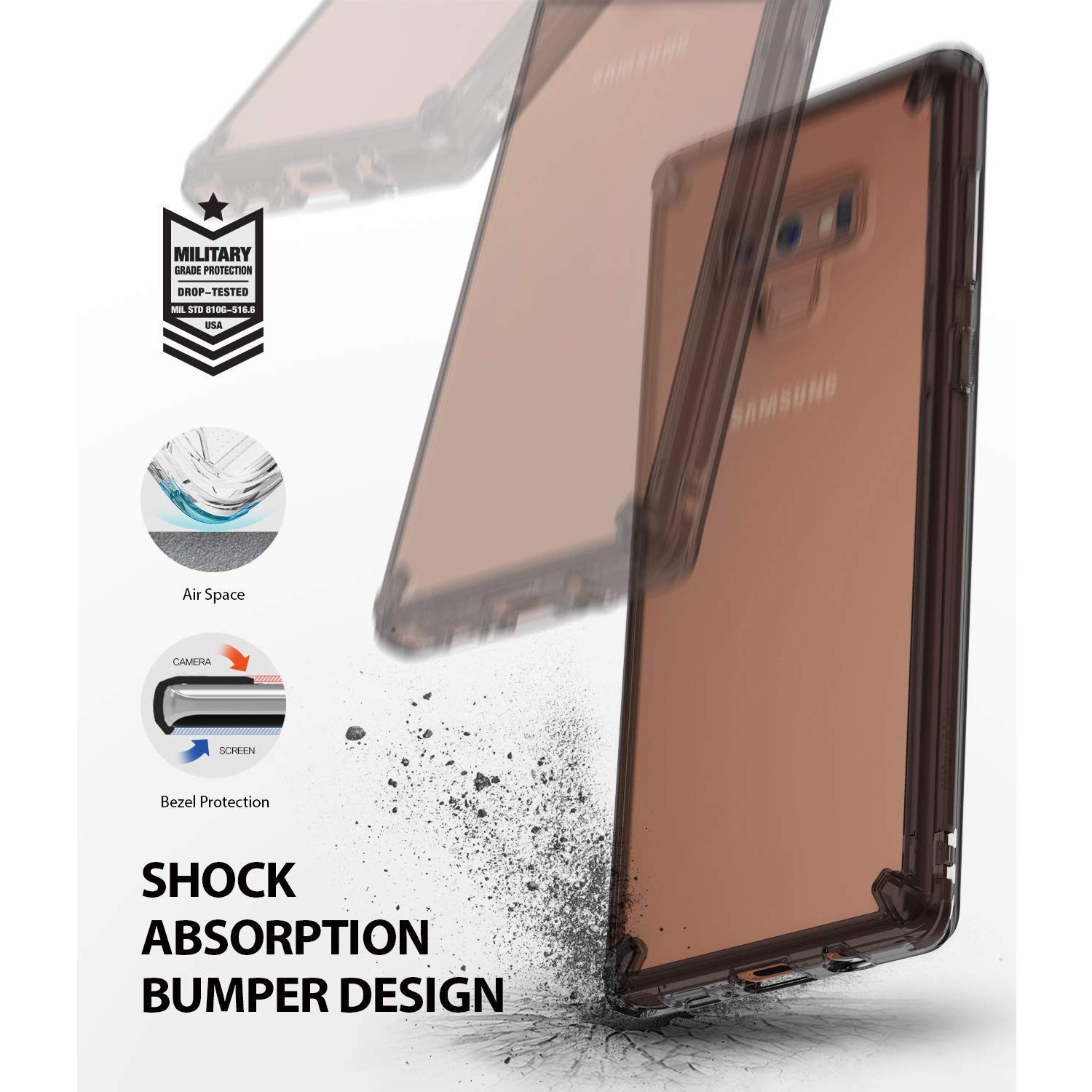 Kryt Ringke "Fusion" pro Samsung Galaxy Note 9 - smoke black