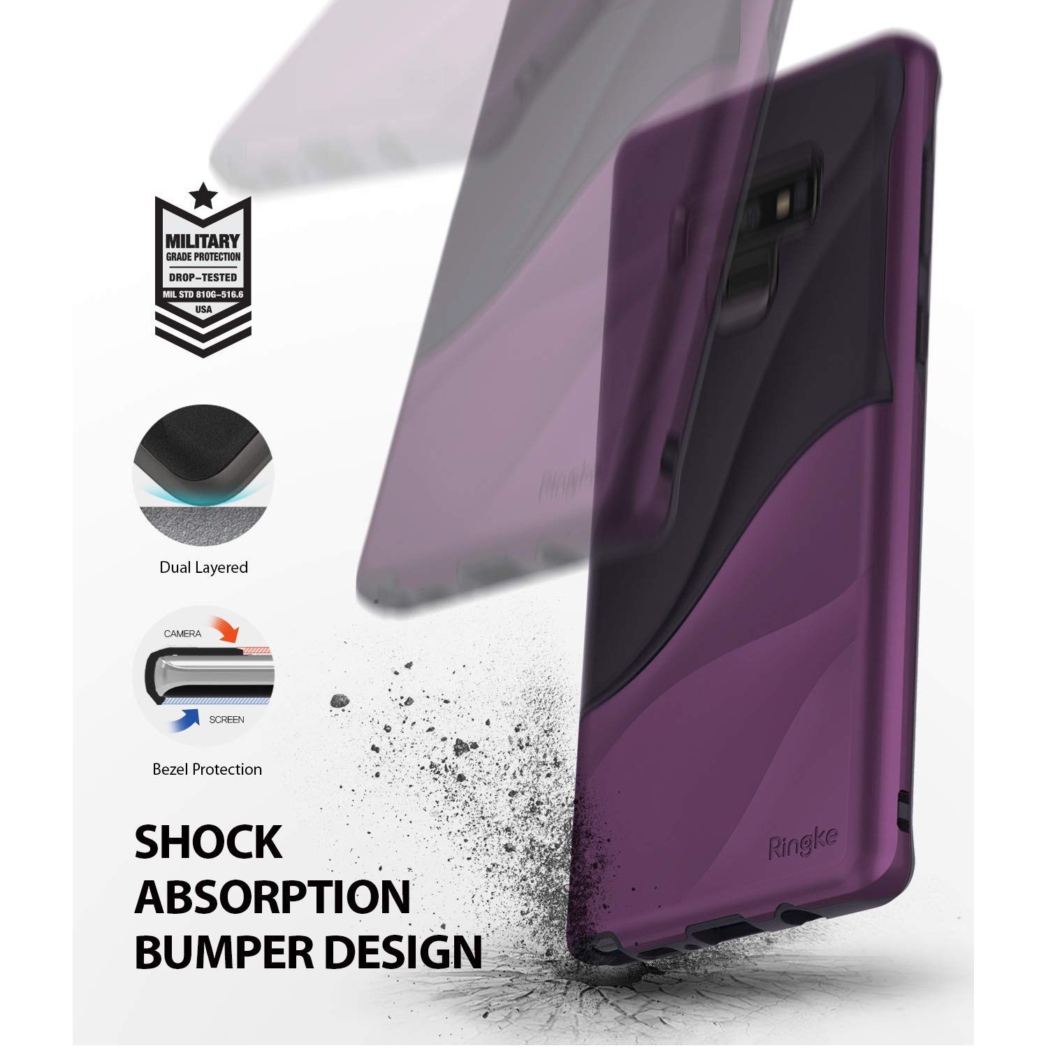 Kryt Ringke "Wave" pro Samsung Galaxy Note 9 - metallic purple