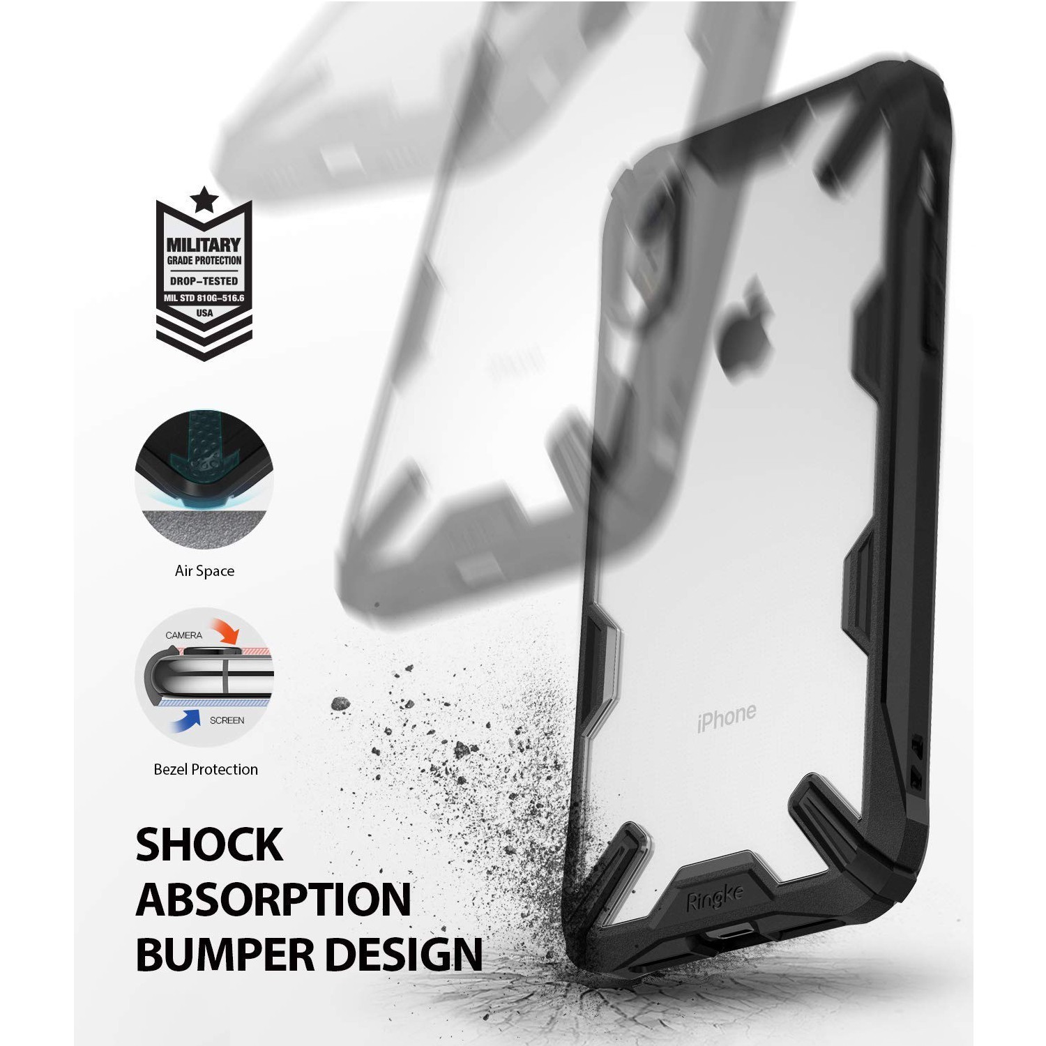 Kryt Ringke „Fusion X“ pro váš iPhone XR – black