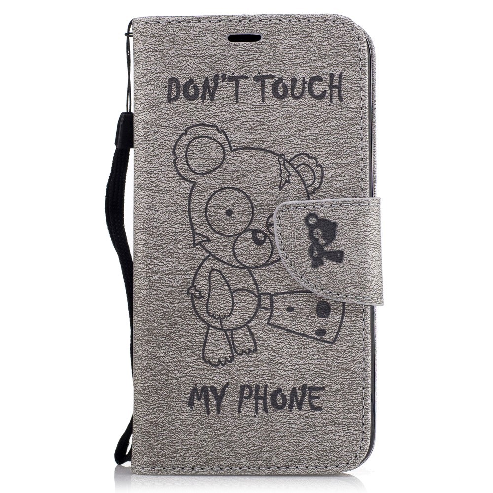 Módní kryt „Do Not Touch“ pro LG K10 2017 - šedý
