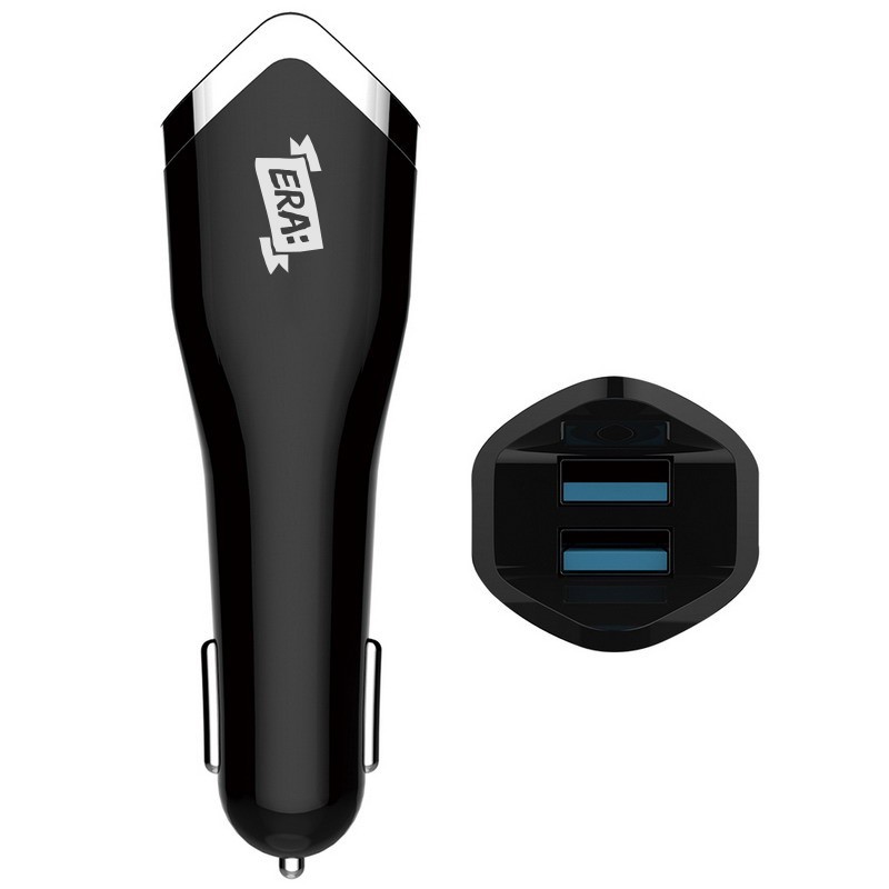 3-Pack USB nabíječka do auta Era „Rocket“ - černá