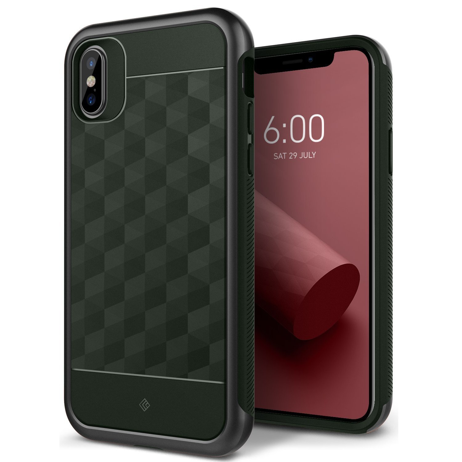 Obal Caseology Parallax Series pro iPhone X - borovicově zelený