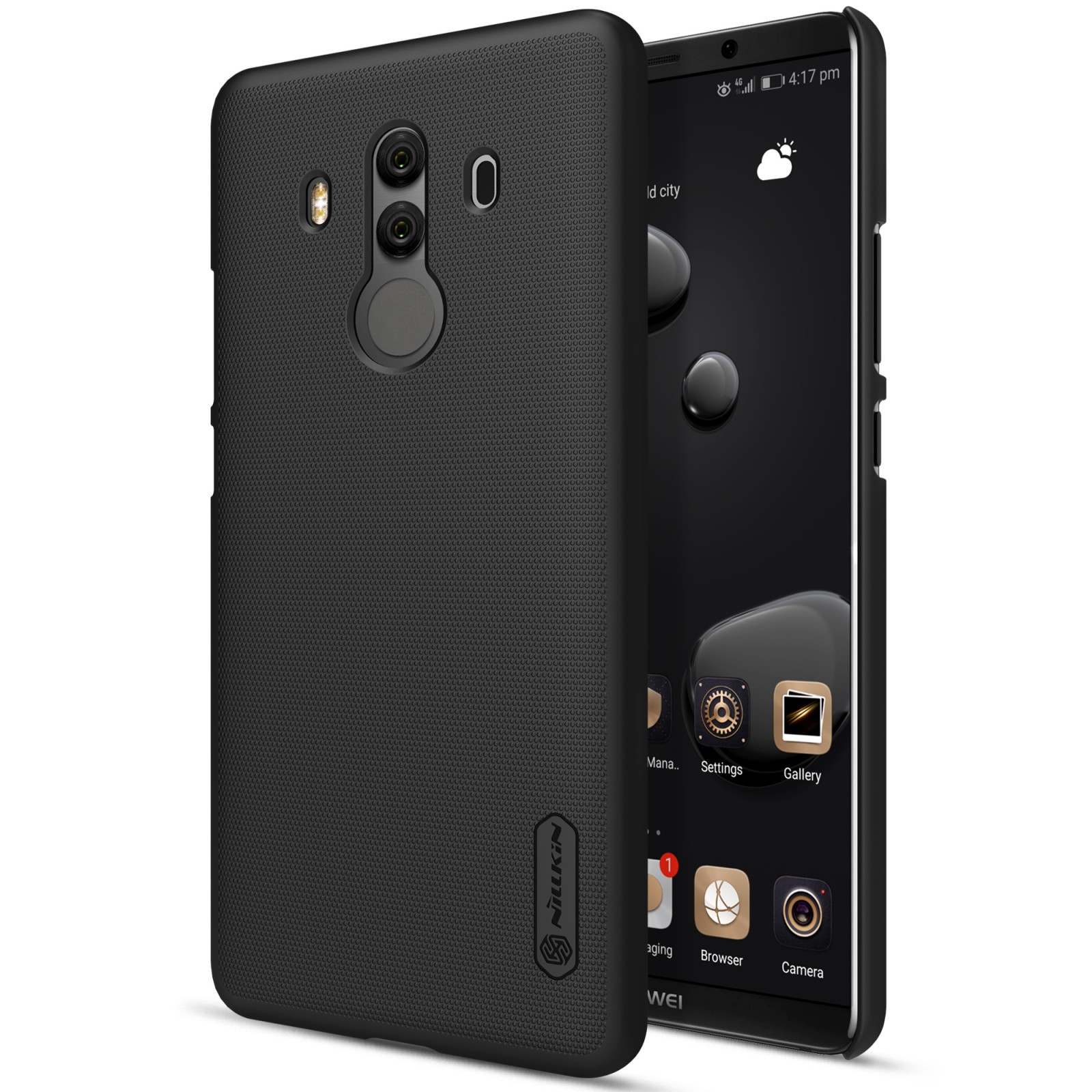 Prémiový obal „Super Frosted Shield“ pro Huawei Mate 10 Pro - černý