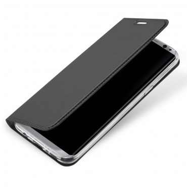 Módní kryt z umělé kůže „Skin“ pro Samsung Galaxy S8 - šedý Módní kryt z umělé kůže „Skin“ pro Samsung Galaxy S8 - šedý