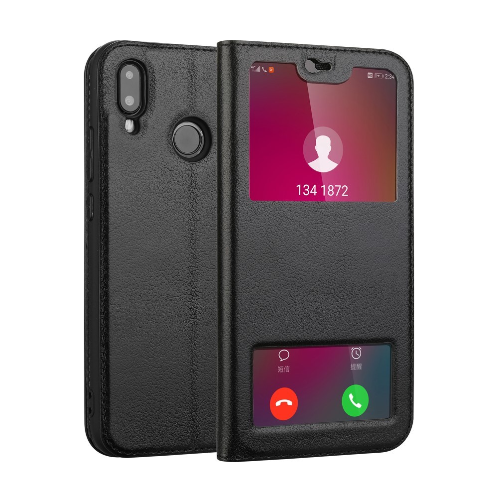 Módní kryt z umělé kůže „Duality“ pro Huawei P20 lite - černý