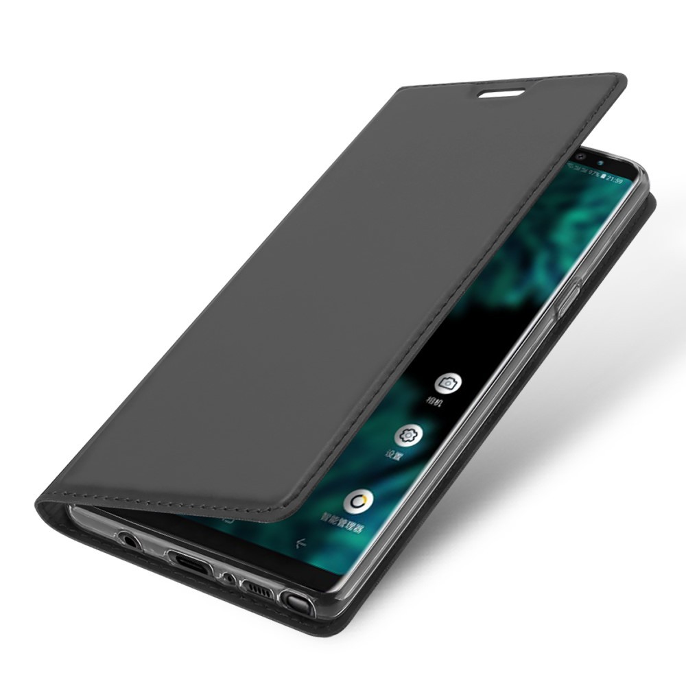 Módní pouzdro "Skin" pro Samsung Galaxy Note 9 z umělé kůže - šedý