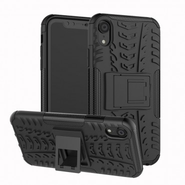 Hybridní gelový TPU obal „Tough“ pro iPhone XR - černý Hybridní gelový TPU obal „Tough“ pro iPhone XR - černý