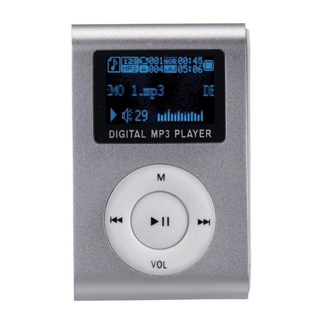 MP3 přehrávač s LCD obrazovkou „Clip 2“ - stříbrný