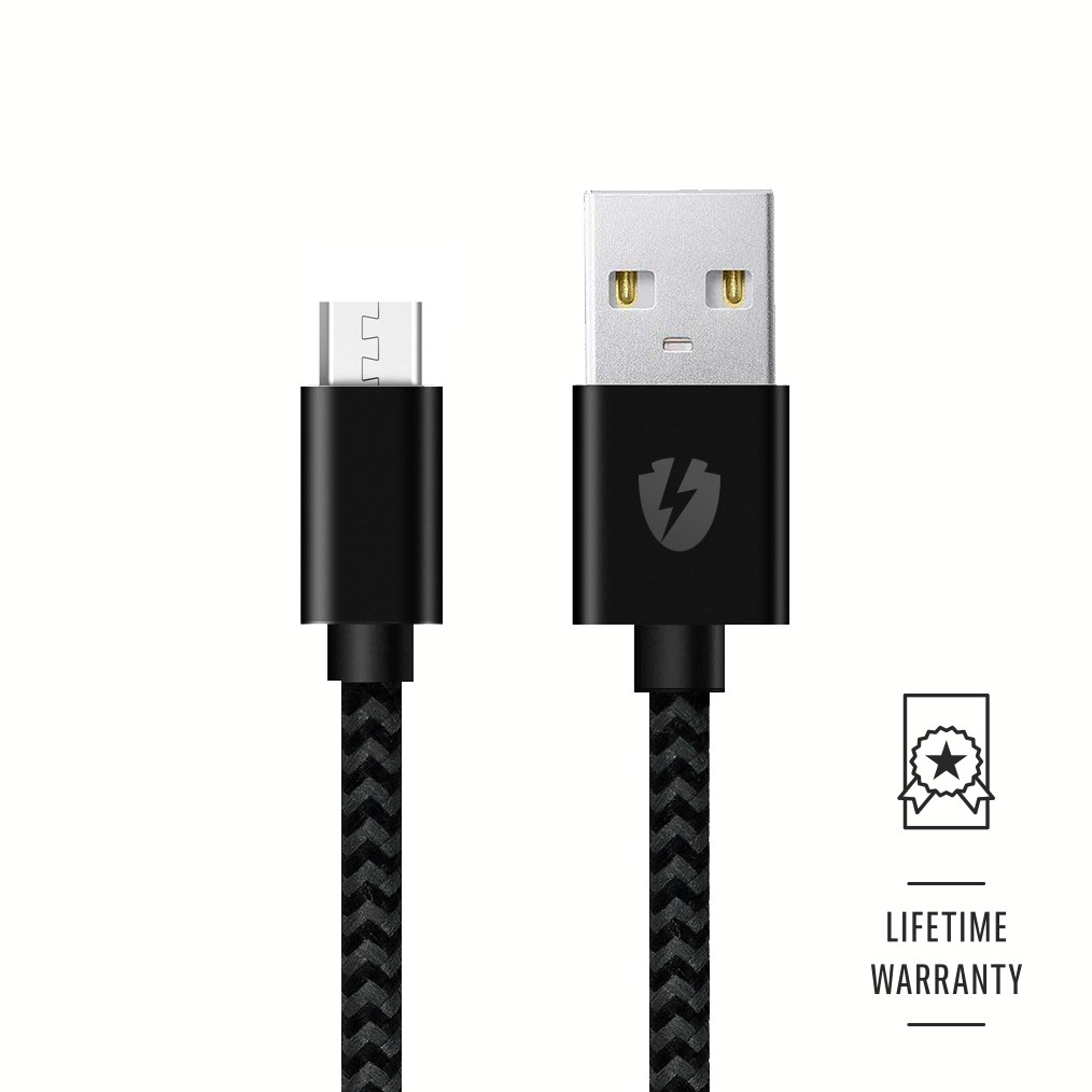 MicroUSB kabel Optishield® THOR s přidaným kevlarem a doživotní zárukou - 1,2 m
