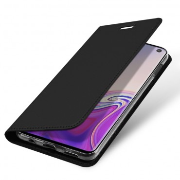 Módní kryt z umělé kůže „Skin“ pro Samsung Galaxy S10e - černý Módní kryt z umělé kůže „Skin“ pro Samsung Galaxy S10e - černý