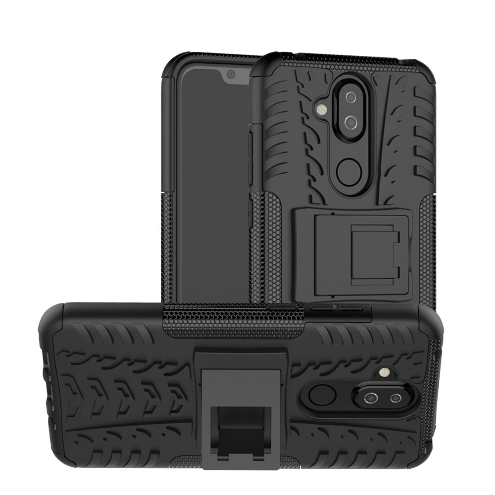 Hybridní gelový TPU obal „Tough“ pro Nokia 8.1 - černý
