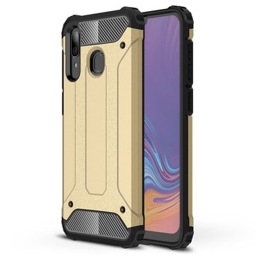 Robustní obal „Rock“ pro Samsung Galaxy A30 - zlaté barvy Robustní obal „Rock“ pro Samsung Galaxy A30 - zlaté barvy