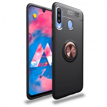 TPU gelový obal „Multi Ring“ pro Samsung Galaxy A30 - černo-růžový TPU gelový obal „Multi Ring“ pro Samsung Galaxy A30 - černo-růžový