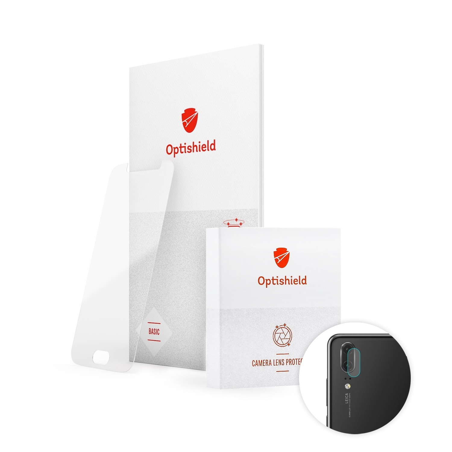 Optishield 2 v 1 tvrzené sklo na displej a zadní fotoaparát pro Huawei P20