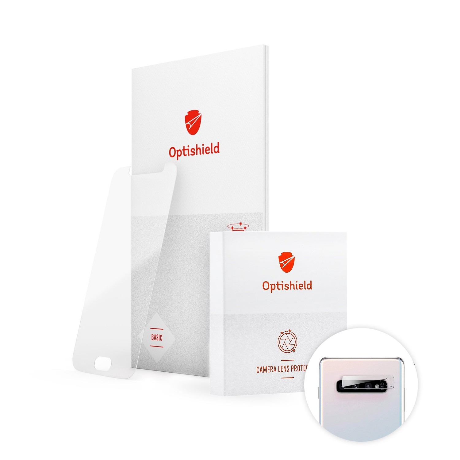 Optishield 2 v 1 tvrzené sklo na displej a zadní fotoaparát pro Samsung Galaxy S10 Plus