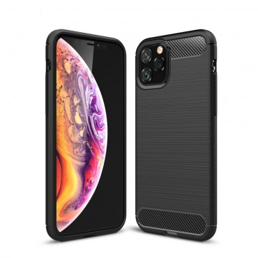 TPU gelový obal „Brushed Carbon“ pro iPhone 11 Pro - černý