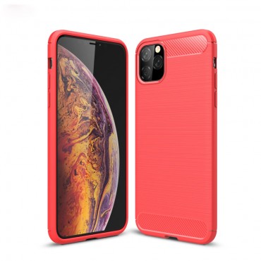 TPU gelový obal „Brushed Carbon“ pro iPhone 11 Pro Max - červený TPU gelový obal „Brushed Carbon“ pro iPhone 11 Pro Max - červený