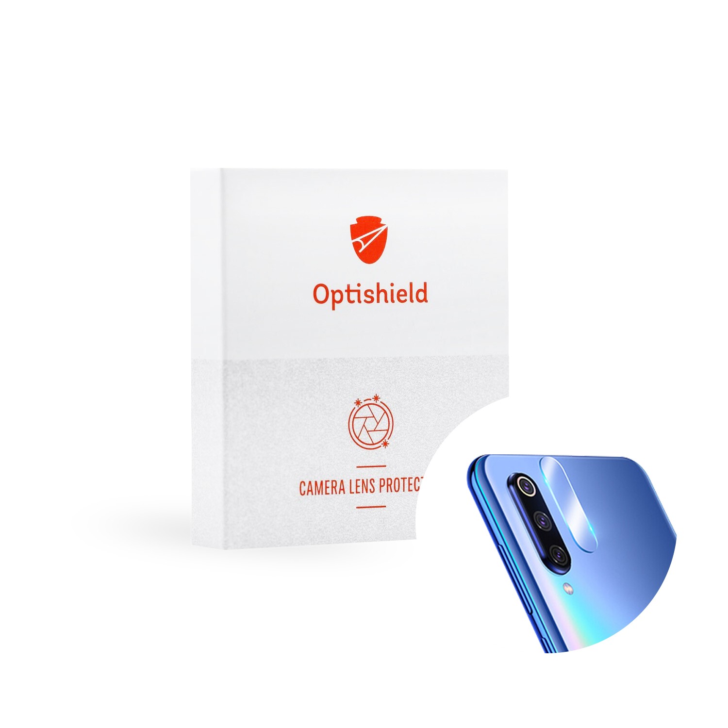 Vysoce kvalitní tvrzené sklo Optishield Pro na zadní fotoaparát pro Xiaomi Mi 9