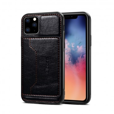 Kryt BackFlip z umělé kůže pro iPhone 11 Pro - černý Kryt BackFlip z umělé kůže pro iPhone 11 Pro - černý