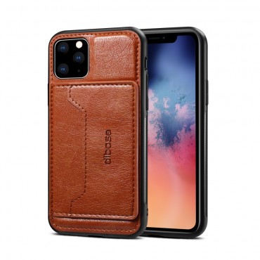 Kryt BackFlip z umělé kůže pro iPhone 11 Pro - hnědý Kryt BackFlip z umělé kůže pro iPhone 11 Pro - hnědý