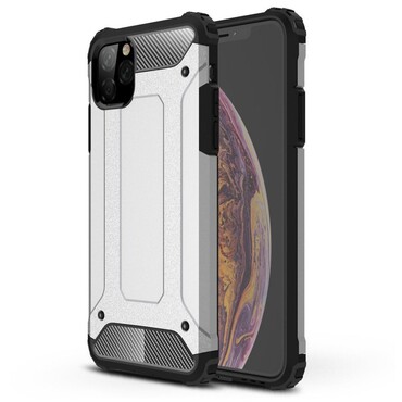 Robustní obal „Rock“ pro iPhone 11 Pro Max - stříbrný Robustní obal „Rock“ pro iPhone 11 Pro Max - stříbrný