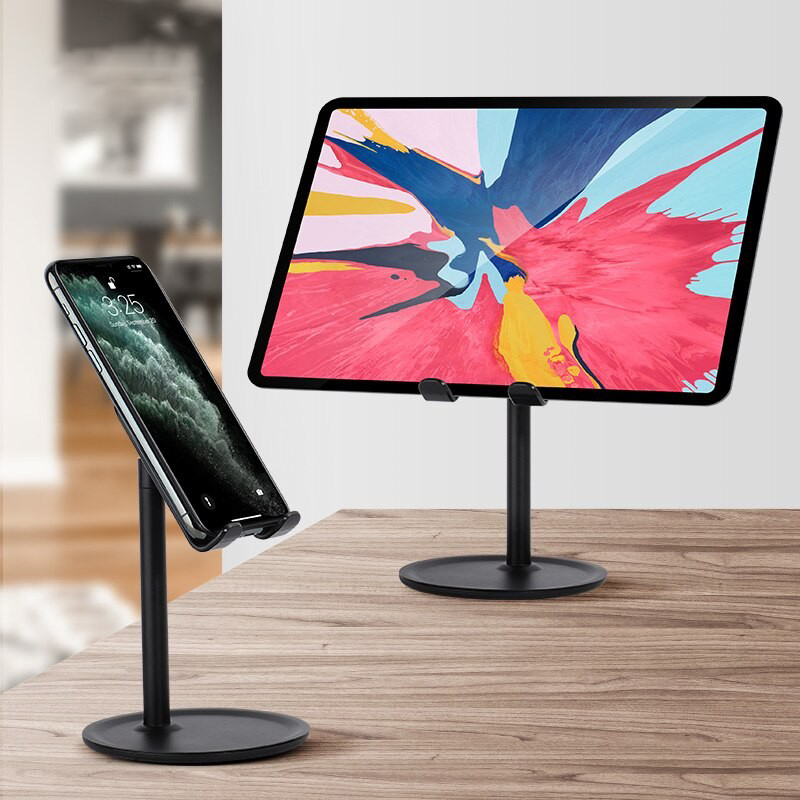 Excelentní hliníkový stojánek na stůl KL pro všechny mobilní telefony a tablety - černý