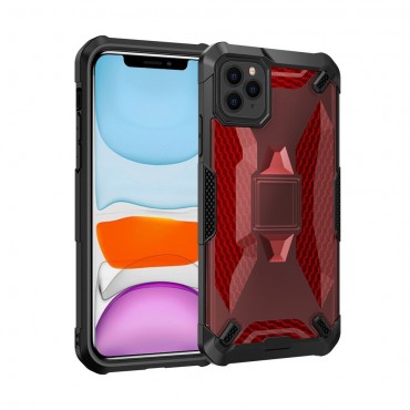 Hybridní TPU gelový obal „Honeycomb“ pro iPhone 11 Pro Max - červený Hybridní TPU gelový obal „Honeycomb“ pro iPhone 11 Pro Max - červený