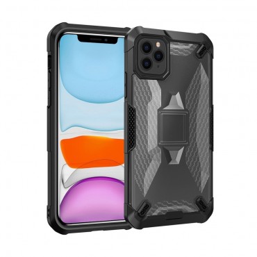 Hybridní TPU gelový obal „Honeycomb“ pro iPhone 11 Pro - černý Hybridní TPU gelový obal „Honeycomb“ pro iPhone 11 Pro - černý
