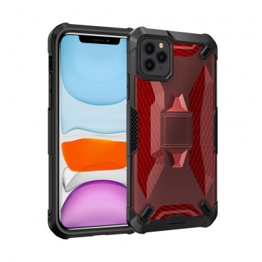 Hybridní TPU gelový obal „Honeycomb“ pro iPhone 11 Pro - červený Hybridní TPU gelový obal „Honeycomb“ pro iPhone 11 Pro - červený