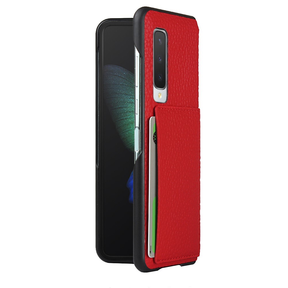Elegantní kryt „Litchi“ pro Samsung Galaxy Fold - červený