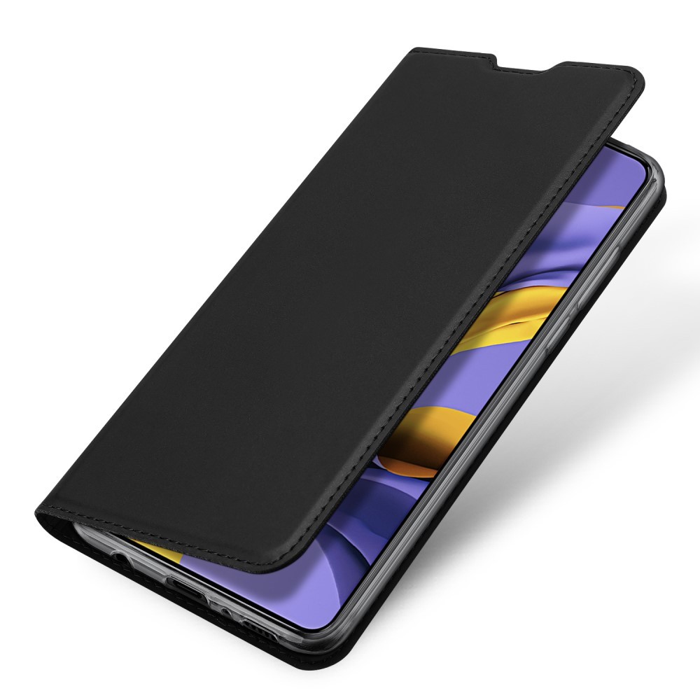 Módní kryt „Skin“ pro Samsung Galaxy A51 z umělé kůže - černý