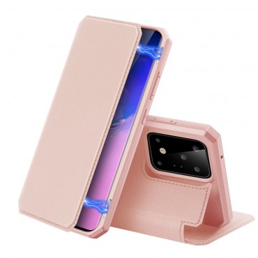 Módní kryt „Skin X“ pro Samsung Galaxy S20 Ultra z umělé kůže - růžový Módní kryt „Skin X“ pro Samsung Galaxy S20 Ultra z umělé kůže - růžový