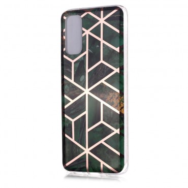 TPU gelový obal „Metal Marble“ pro Samsung Galaxy S20 - zelený TPU gelový obal „Metal Marble“ pro Samsung Galaxy S20 - zelený