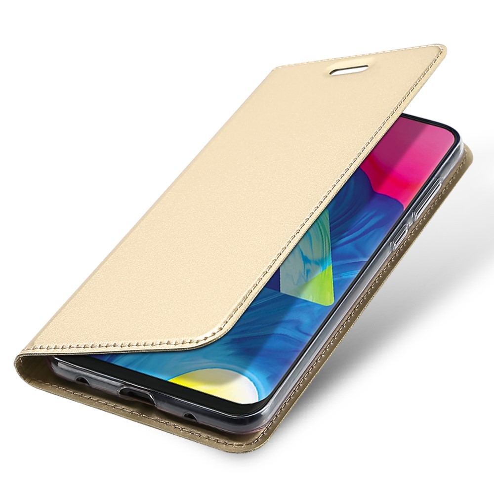 Módní kryt „Skin“ pro Samsung Galaxy M10 z umělé kůže - zlaté barvy