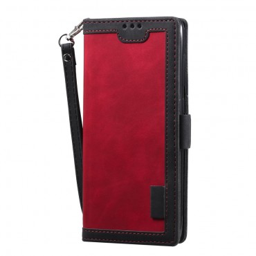 Elegantní kryt „Vintage Splice“ pro Huawei P40 - červený Elegantní kryt „Vintage Splice“ pro Huawei P40 - červený