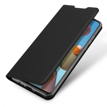 Módní kryt „Skin“ pro Samsung Galaxy A21s z umělé kůže - černý Módní kryt „Skin“ pro Samsung Galaxy A21s z umělé kůže - černý