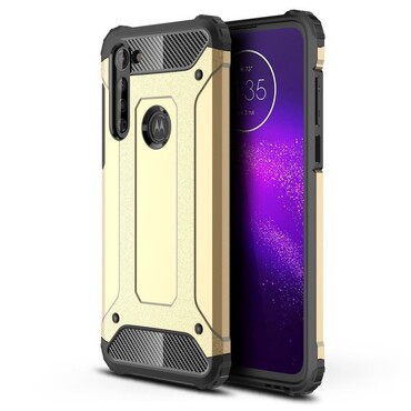Robustní obal „Rock“ pro Motorola Moto G8 - zlaté barvy Robustní obal „Rock“ pro Motorola Moto G8 - zlaté barvy